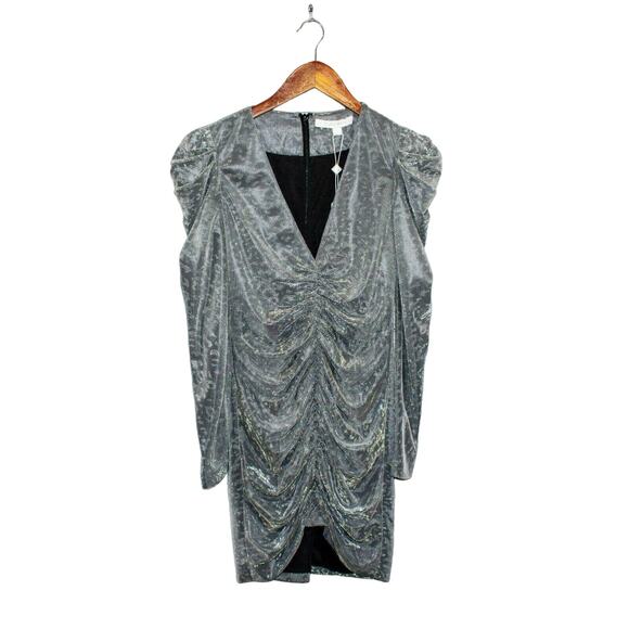 New Jonathan Simkhai Metallic Leopard Mini Dress Silver Size 2 $417 - Picture 8 of 11